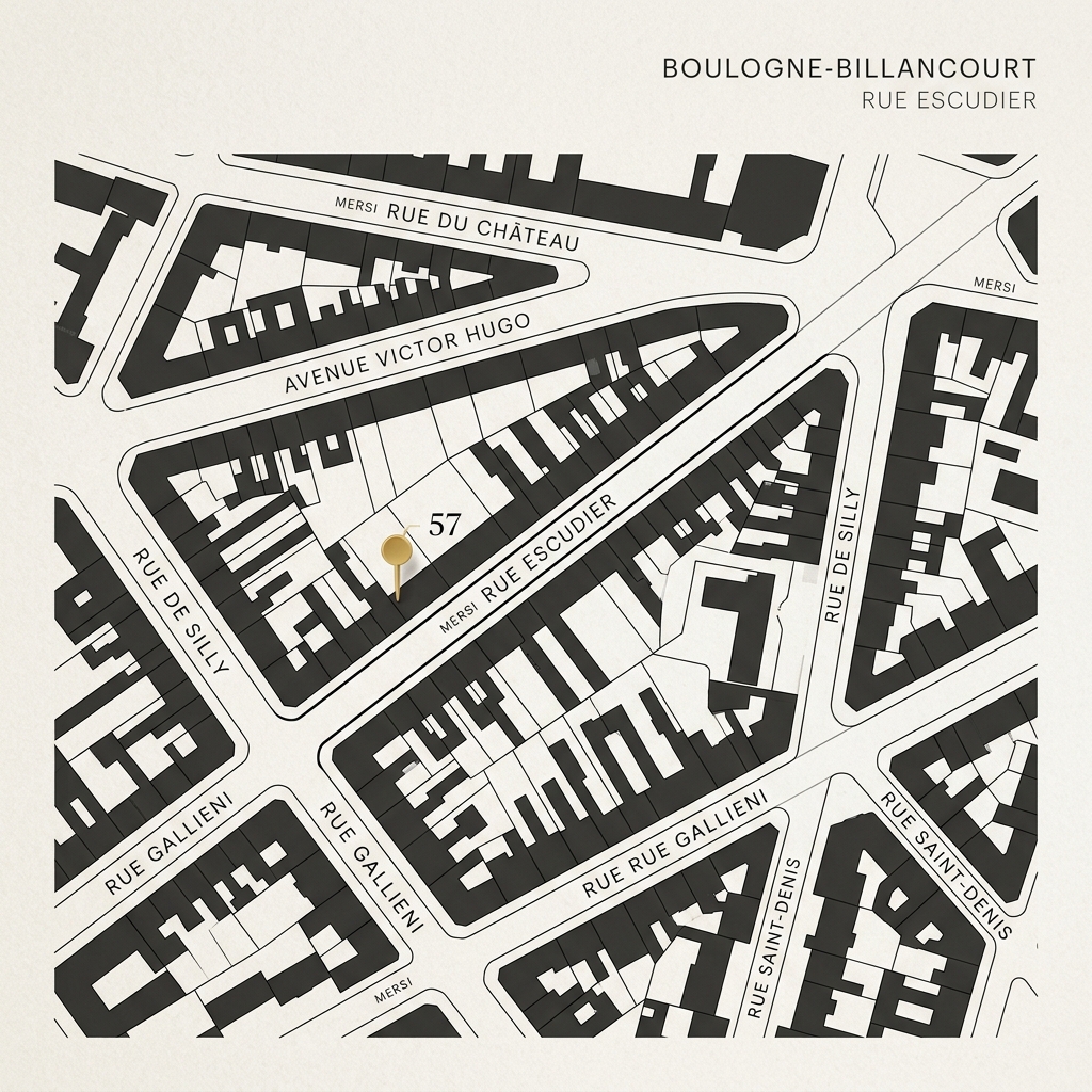 Plan de l'Atelier Caracterre, rue Escudier à Boulogne-Billancourt
