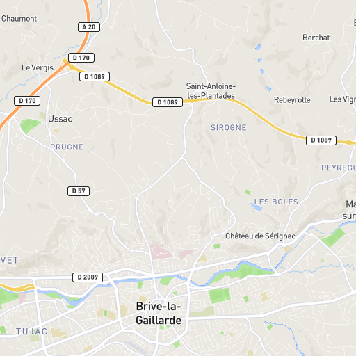Carte du secteur de Brive-la-Gaillarde