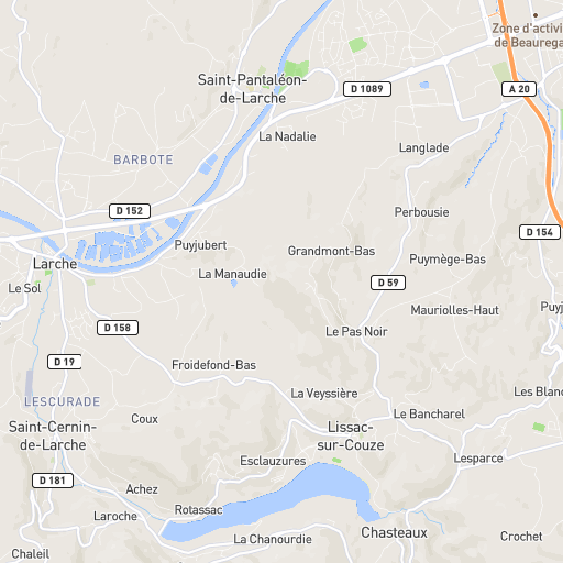 Carte du secteur de Saint-Pantaléon-de-Larche