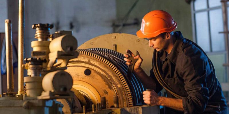 Technicien Corbel-Jannin en intervention de maintenance sur une machine industrielle