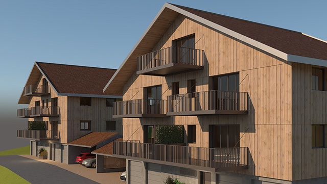 Résidence les Cerneux, façades bois