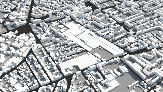 Maquette urbaine, friche RVI à Lyon