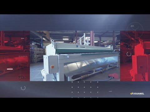Vue d'atelier Jouanel : grande machine de profilage de tôle fine