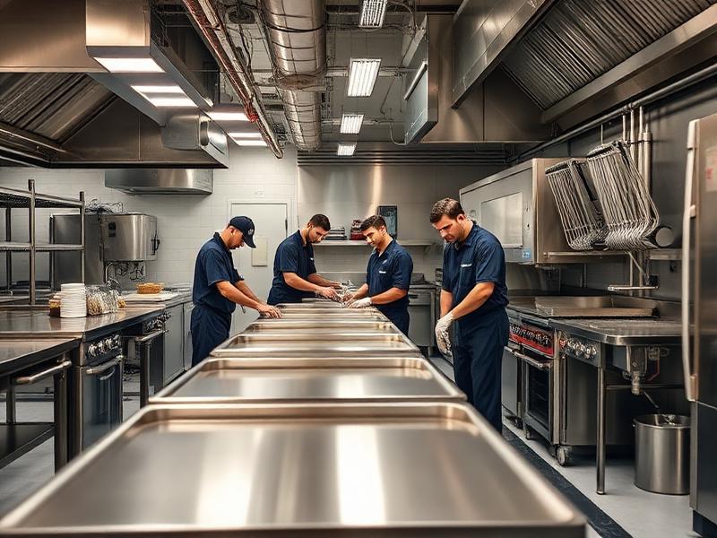 Équipe Parinox au travail dans une cuisine professionnelle entièrement équipée en inox