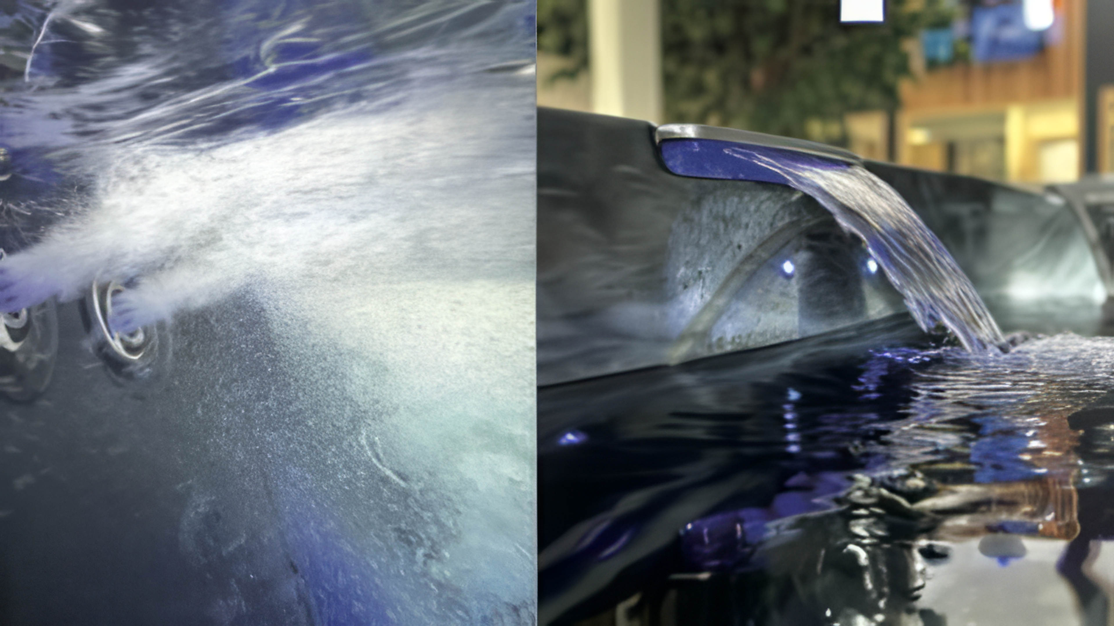 Jets de spa sous pression, eau turquoise